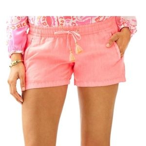 HTF Lilly Pulitzer Beach Shorts, Pink Sun Ray, Small, NWT